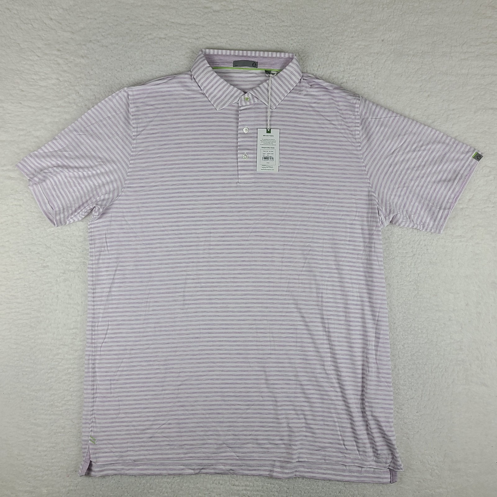 Tasc Performance Polo Shirt Mens 2xl Xxl Purple Striped Short Sleeve Nwt New